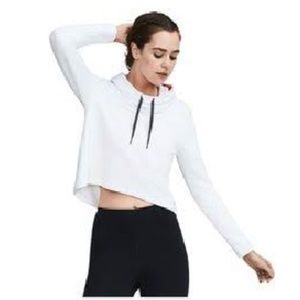 Under Armour White PO Funnel Neck Crop Hoodie
